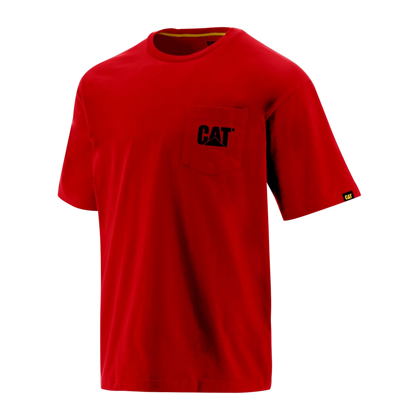 Caterpillar T-Shirts Sharjah - Caterpillar Trademark Pocket Mens - Red KYXZVR052